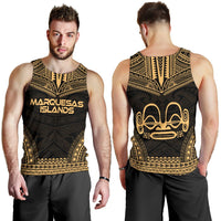 Marquesas Islands Men's Tank Top - Polynesian Chief Gold Version - Polynesian Pride