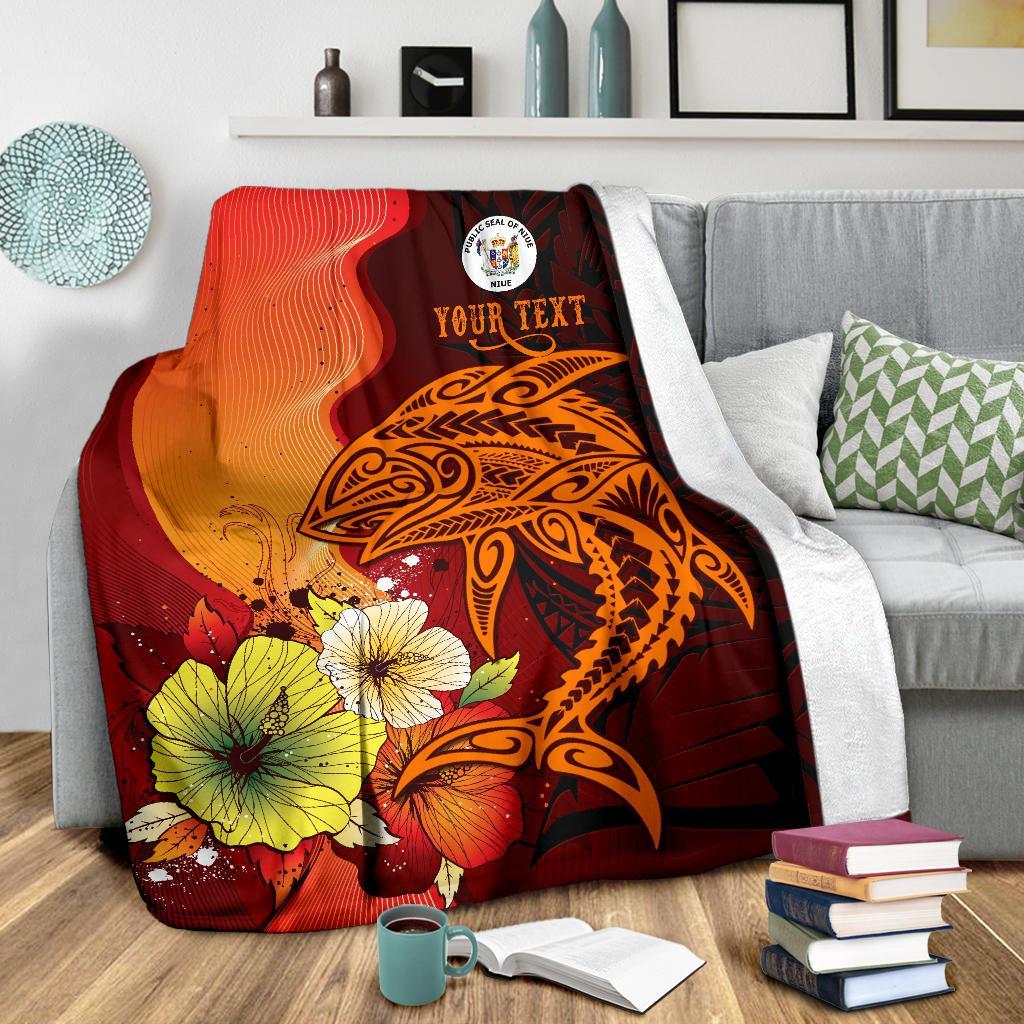 Niue Custom Personalised Premium Blankets - Tribal Tuna Fish - Polynesian Pride