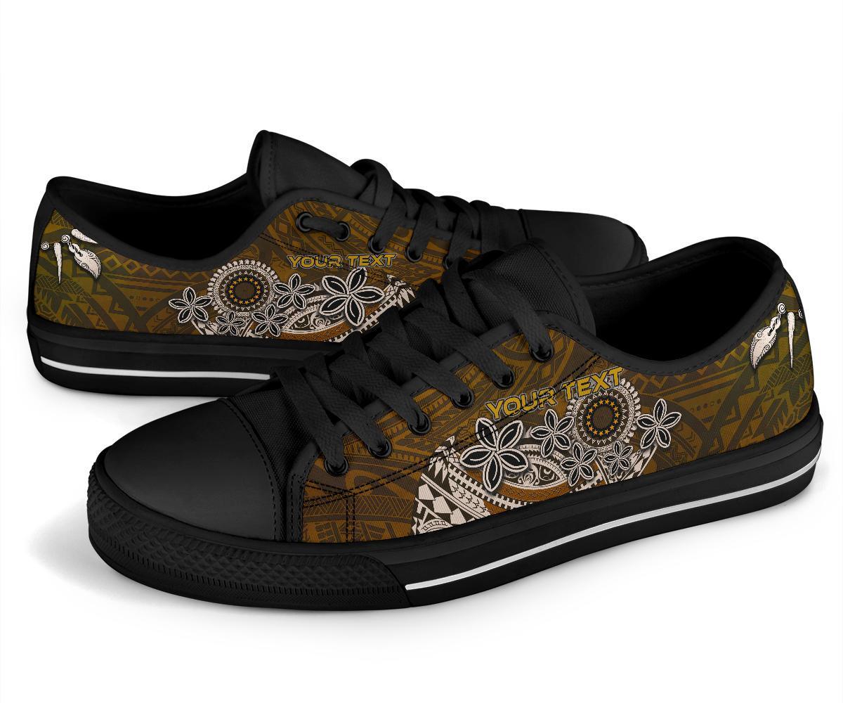 Cook Islands Custom Personalised Low Top Shoes - Polynesian Boar Tusk - Polynesian Pride