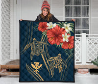 Hawaii Polynesian Turtle Hibiscus Premium Quilt - Nolan Style - Polynesian Pride