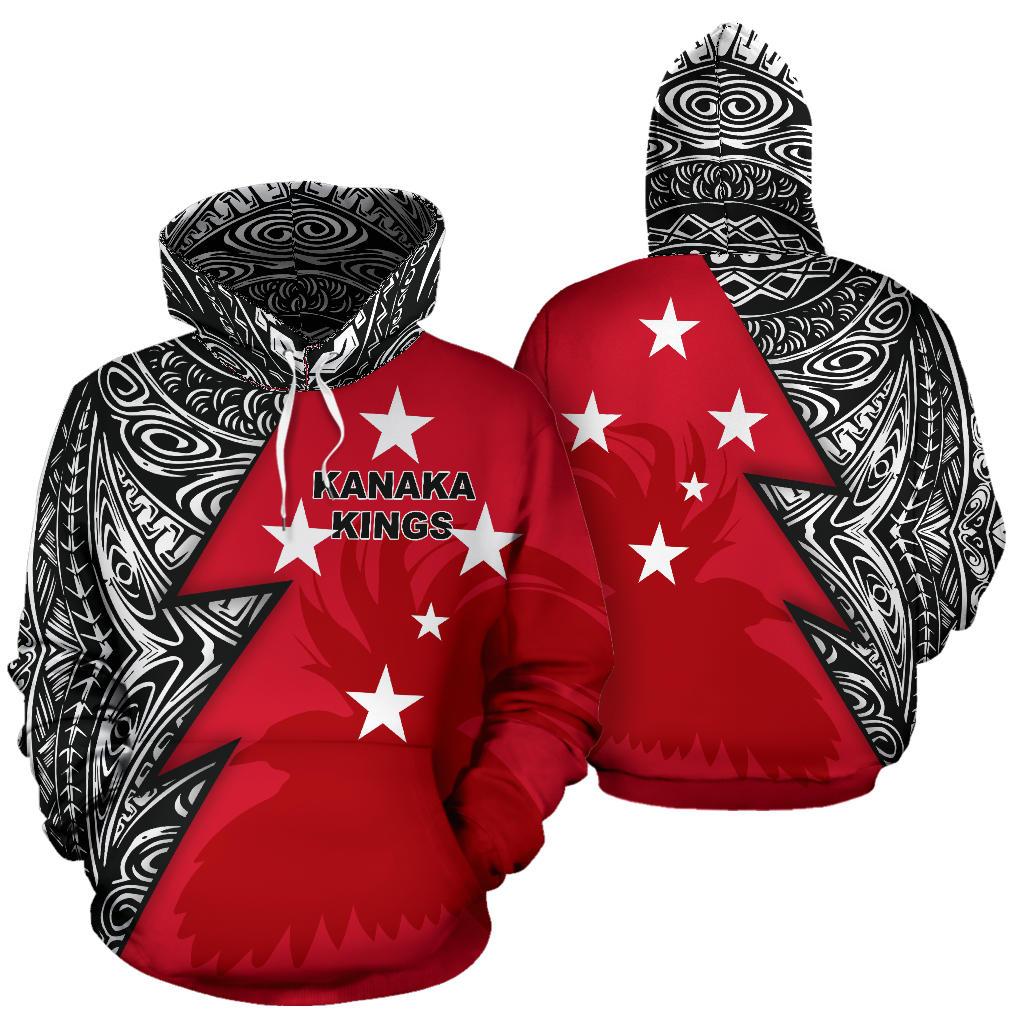 Kanaka Kings All Over Hoodie Flash Style Unisex Red - Polynesian Pride