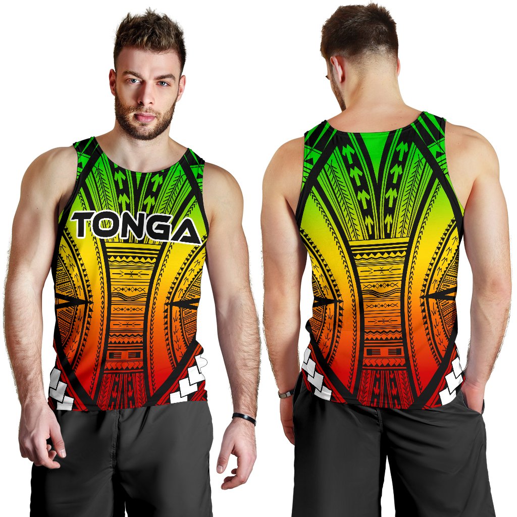 Tonga Polynesian Men's Tank Top - Surround Style Reggae - Polynesian Pride