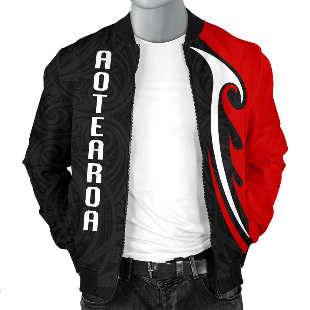 Aotearoa Silver Fern Maori Men Bomber Jacket - Polynesian Pride