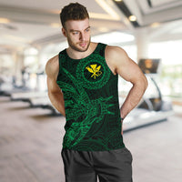 Hawaii Tank Top Polynesian Kanaka Map Hawaiian Men's Tank Top - Green - TT Style - Polynesian Pride