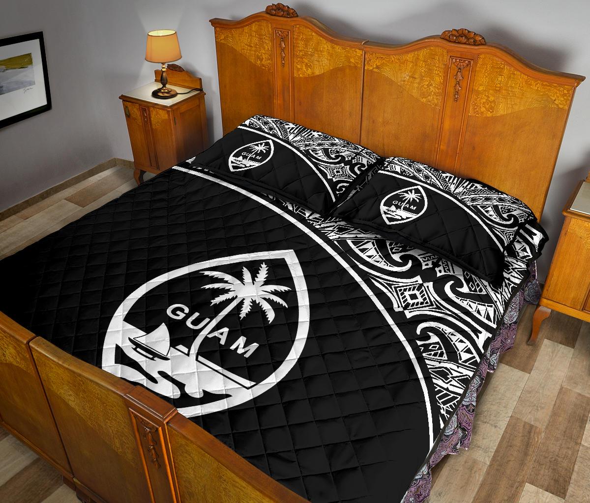 Guam Quilt Bed Set - Guam Coat Of Arms Curve Style - Polynesian Pride