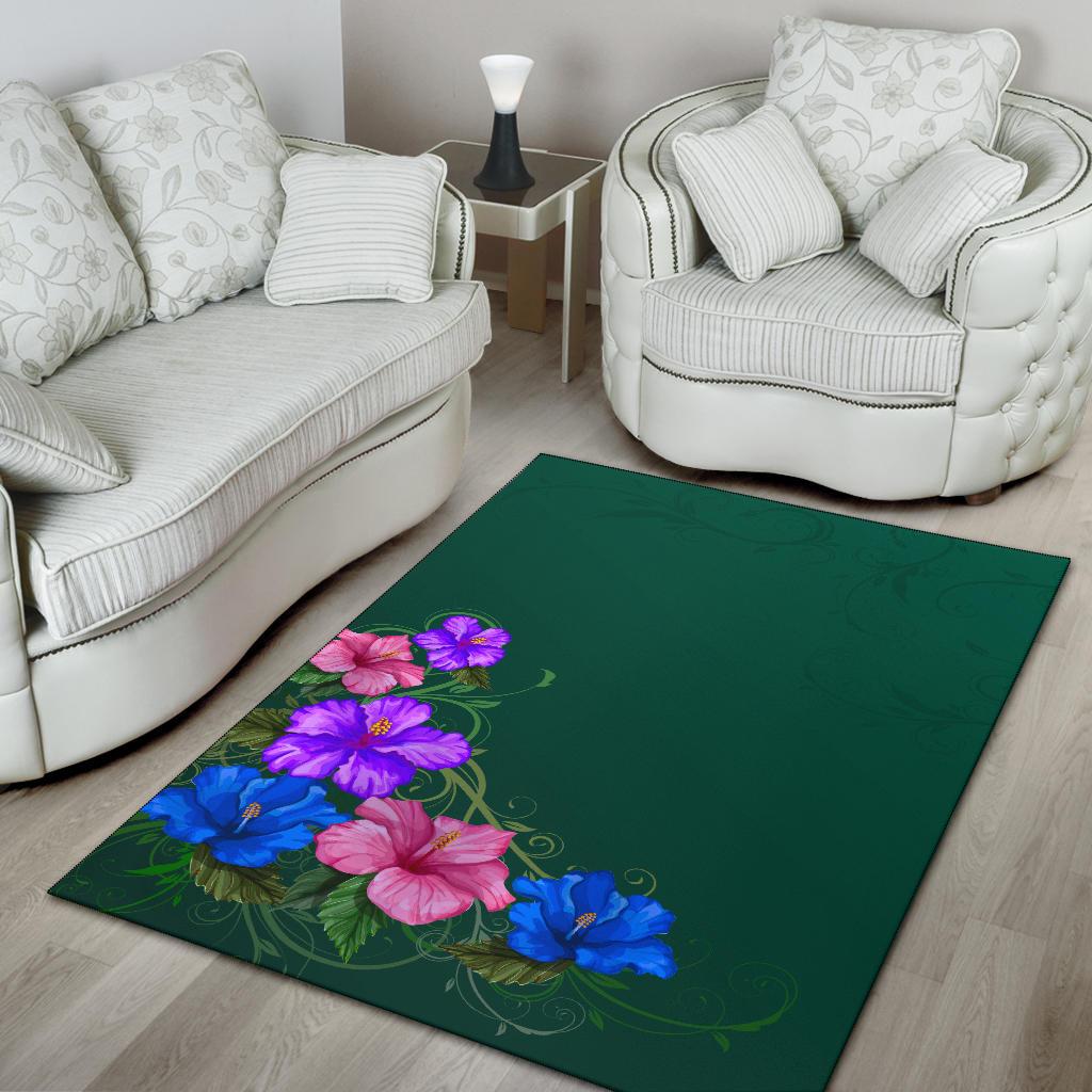 Colorful Hibiscus Area Rug - Polynesian Pride