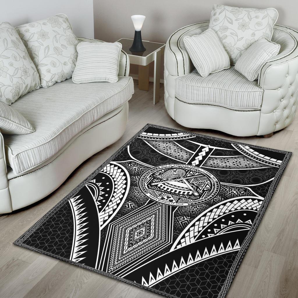 Polynesian Rugs - American Samoa Coat Of Arm With Poly Patterns - Polynesian Pride