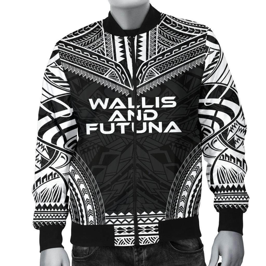 Wallis And Futuna Polynesian Chief Men's Bomber Jacket - Black Version - Polynesian Pride