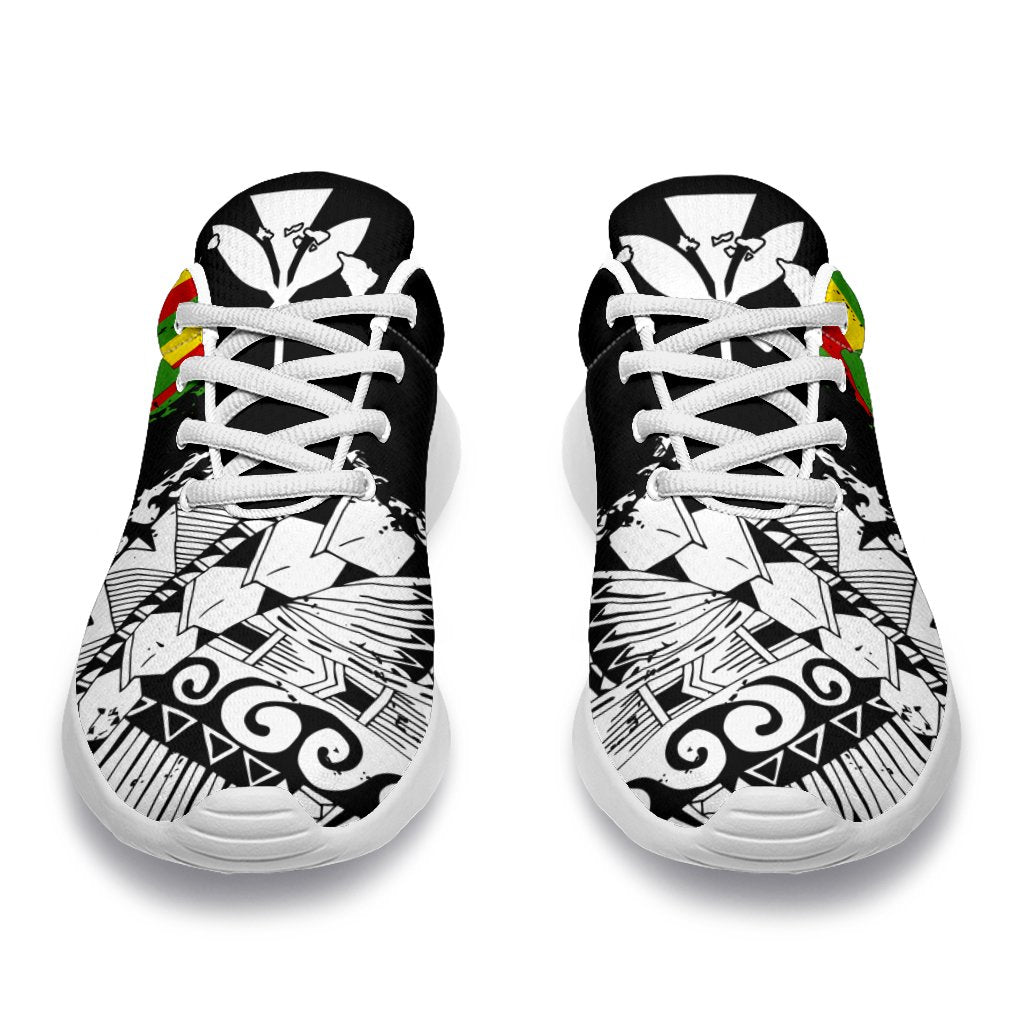 Polynesian Kanaka Flag Sport Sneakers - Nora Style - White - Polynesian Pride