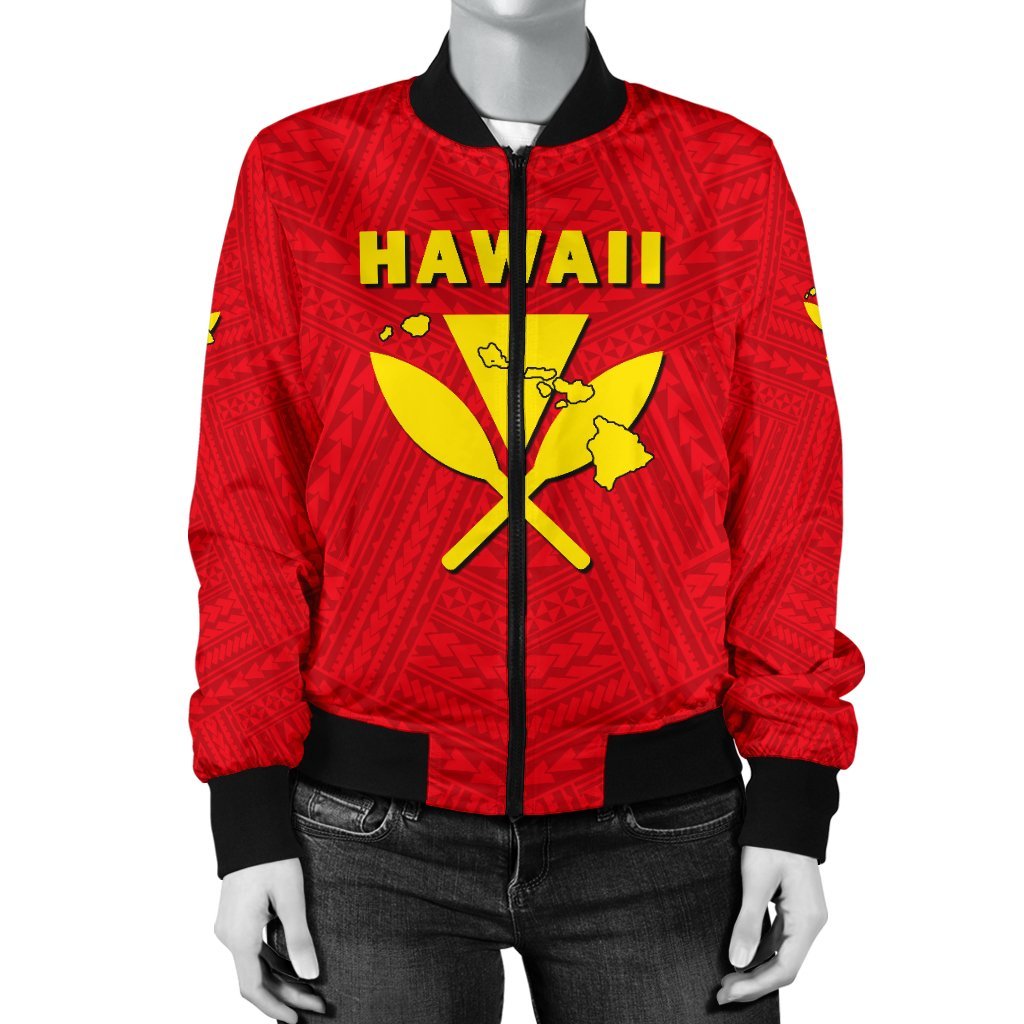 Hawaii Kanaka Polynesian Women's Bomber Jacket - Polynesian Pride