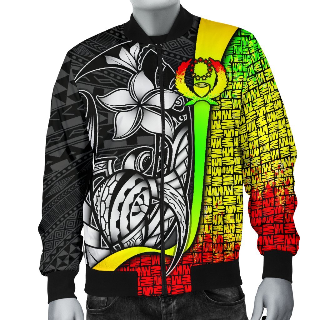Pohnpei Micronesia Men's Bomber Jackets Reggae - Turtle With Hook - Polynesian Pride