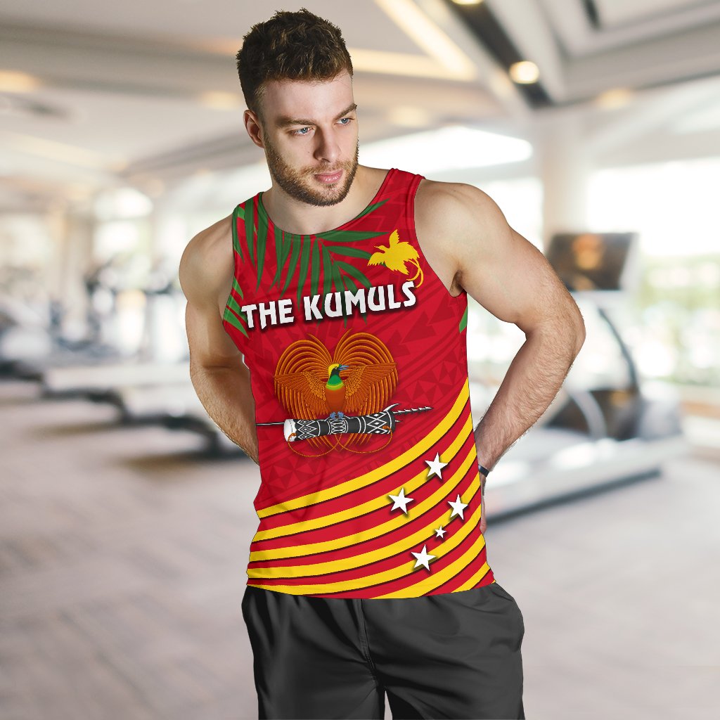 Papua New Guinea Rugby Men Tank Top Coconut Leaves - The Kumuls - Polynesian Pride