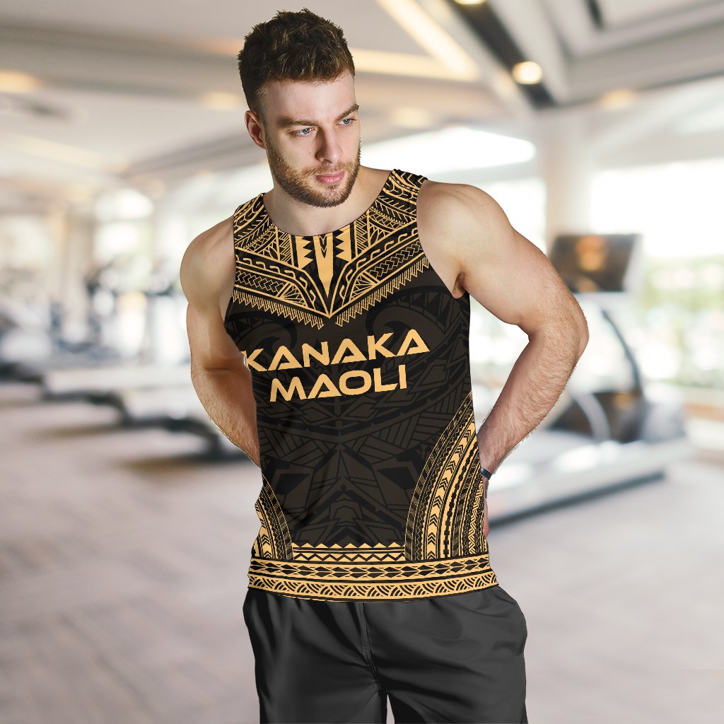 Kanaka Maoli Men's Tank Top - Polynesian Chief Gold Version - Polynesian Pride