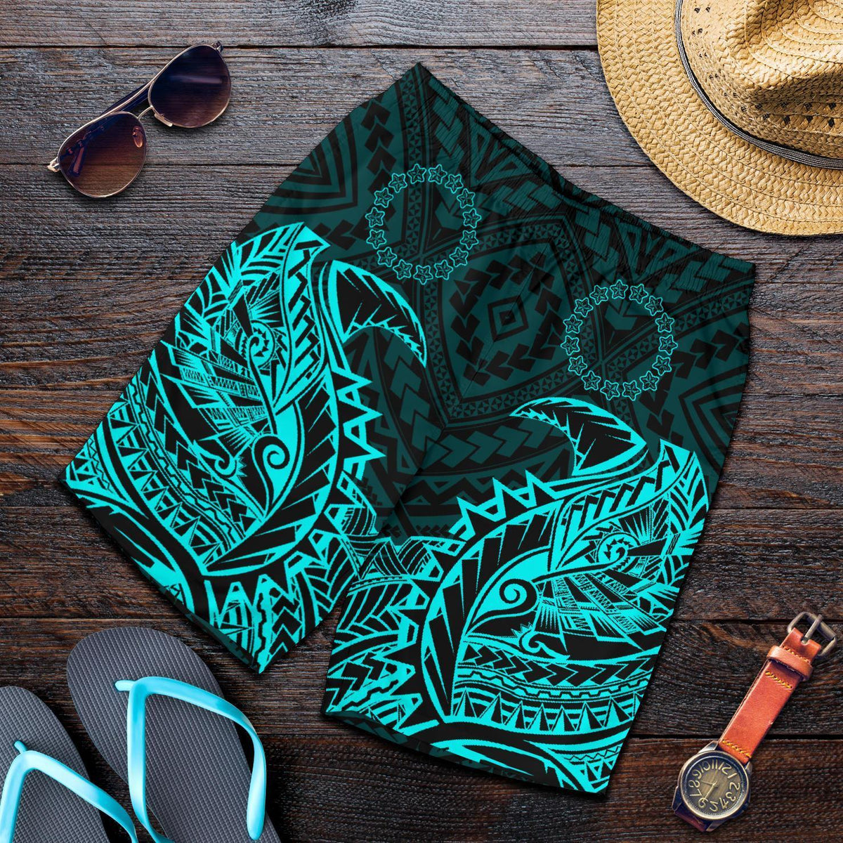 Cook Islands Premium Short - Bleu Clair - Polynesian Pride