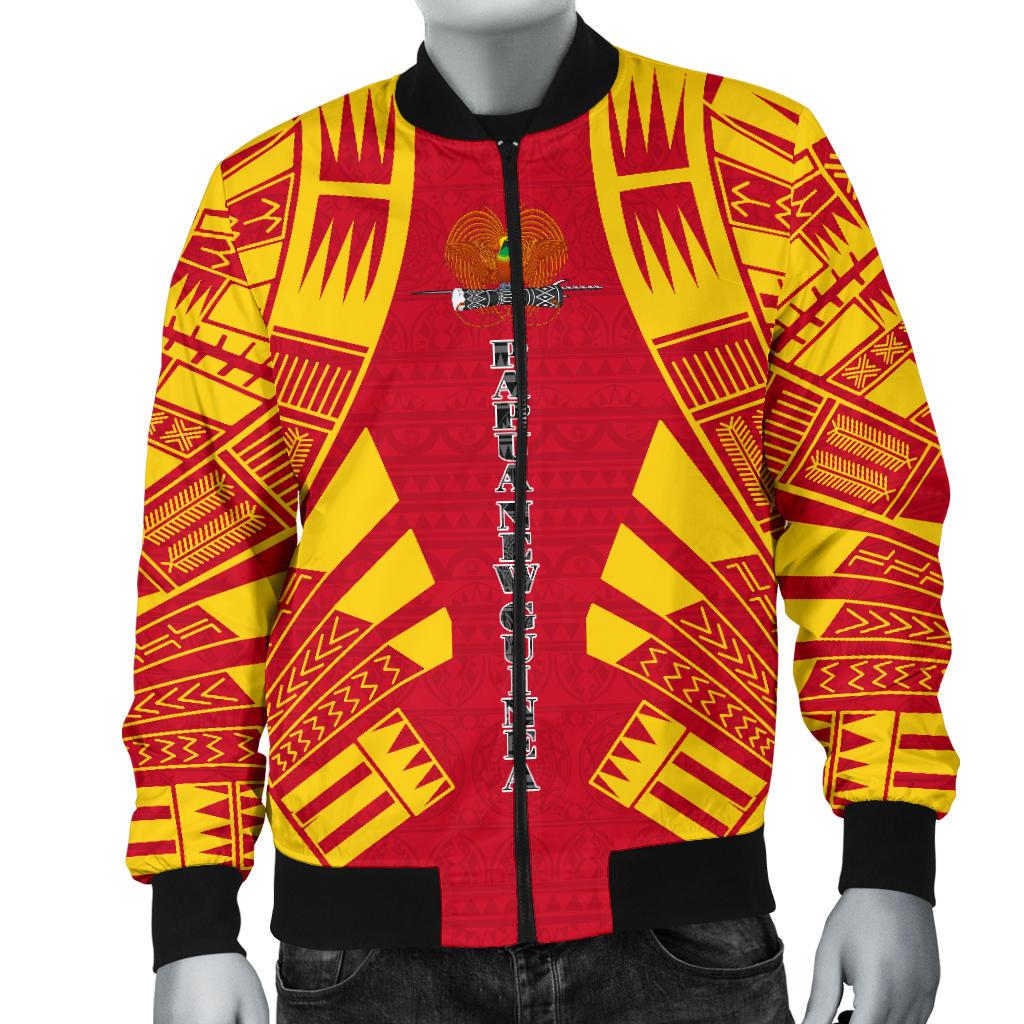 Papua New Guinea Men Bomber Jackets - Polynesian Tattoo Flag - Polynesian Pride