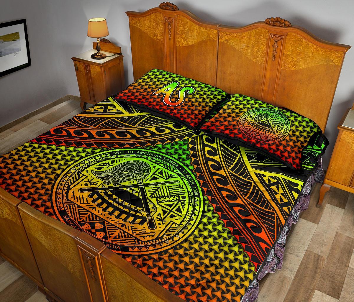 Polynesian American Samoa Quilt Bed Set - Reggae Vintage Polynesian Patterns - Polynesian Pride