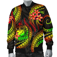 Samoa Polynesian Men Bomber Jacket - Reggae Plumeria - Polynesian Pride