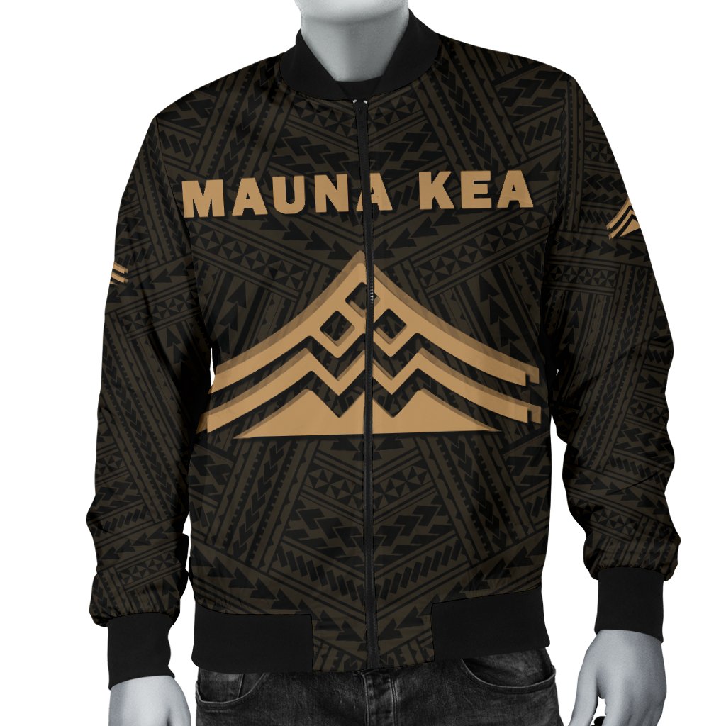 Hawaii Mauna Kea Polynesian Men's Bomber Jacket Gold - Polynesian Pride