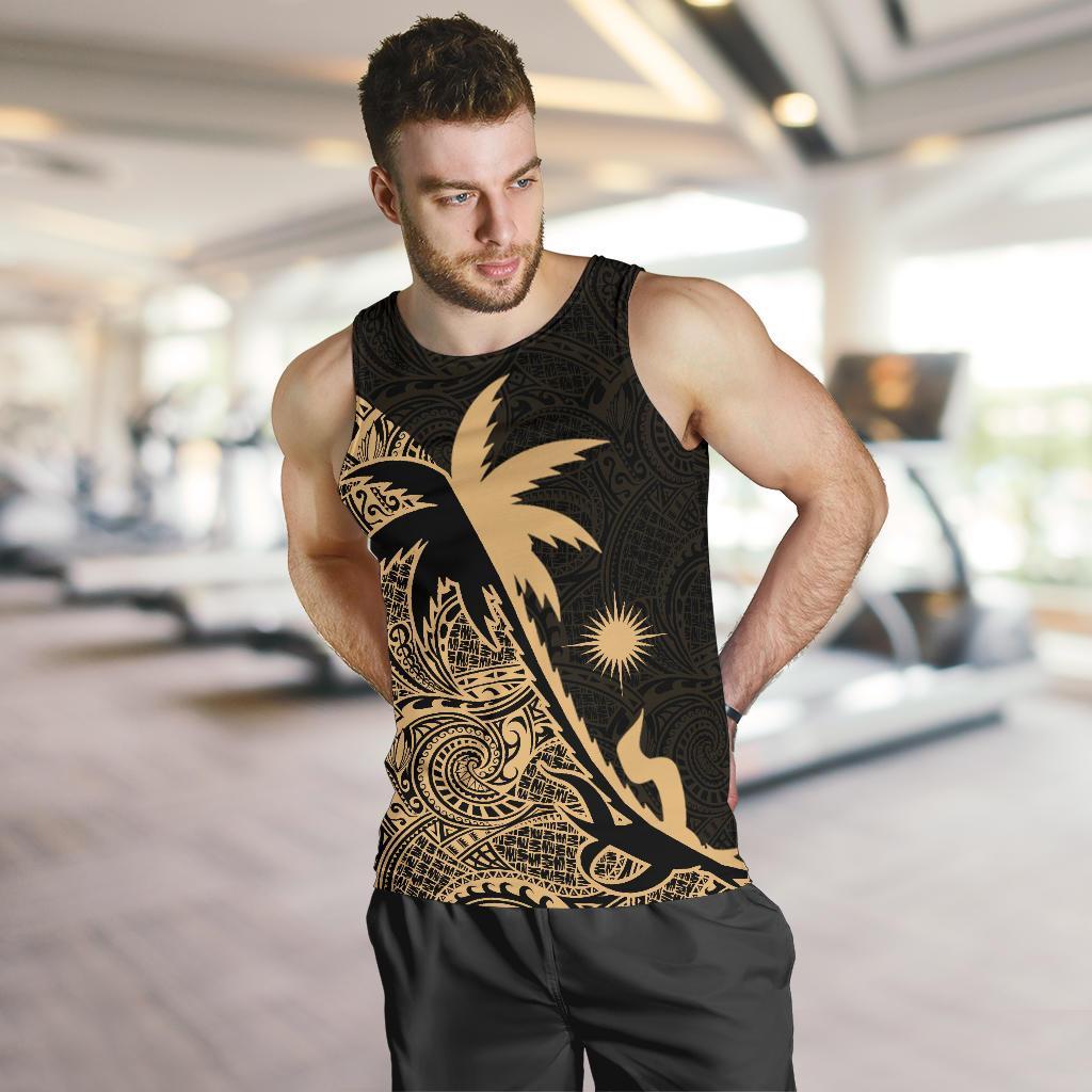 Marshall Islands Coconut Tree Men'S Tank Top Gold - Polynesian Pride