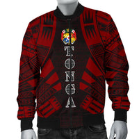 Tonga Men Bomber Jackets - Polynesian Tattoo Red - Polynesian Pride