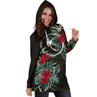 Chuuk Hoodie Dress - Chuuk Flag Hibiscus - Polynesian Pride