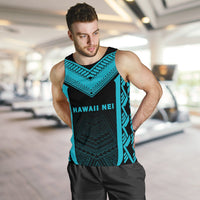 Hawaii Kanaka Polynesian Men's Tank Top Active Blue - Polynesian Pride