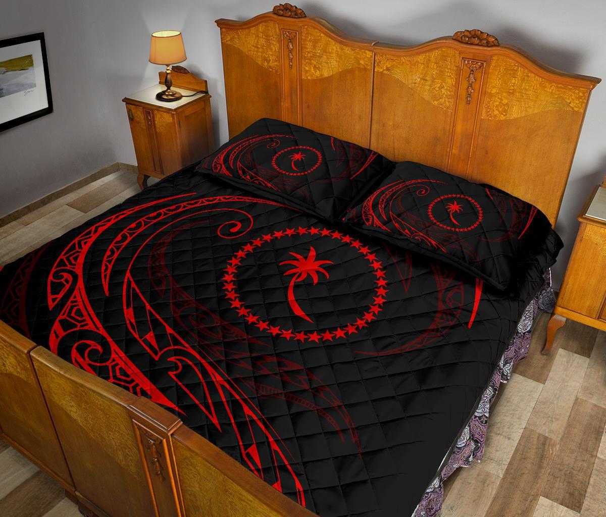 Chuuk Islands Quilt Bed Set - Red - Frida Style - Polynesian Pride
