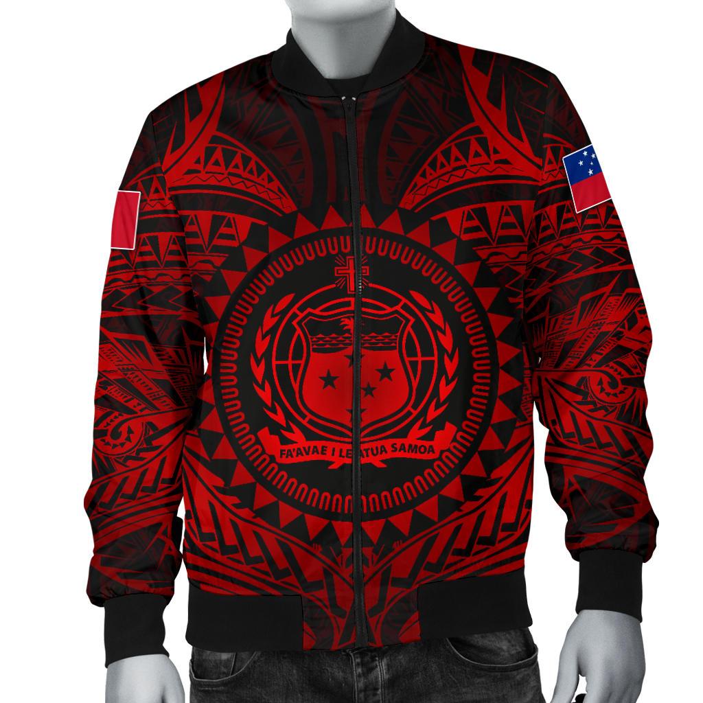 Samoa Polynesian Men's Bomber Jacket - Samoa Red Seal - Polynesian Pride