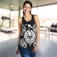 French Polynesia Polynesian Women Tank Top Map Black - Polynesian Pride