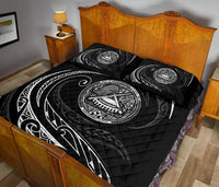 American Samoa Quilt Bed Set - White - Frida Style - Polynesian Pride