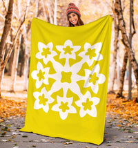 Hawaiian Premium Blanket Royal Pattern - Yellow - A1 Style - Polynesian Pride