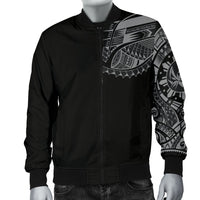 Polynesian Chest Tattoo Men's Bomber Jacket Gray - Polynesian Pride