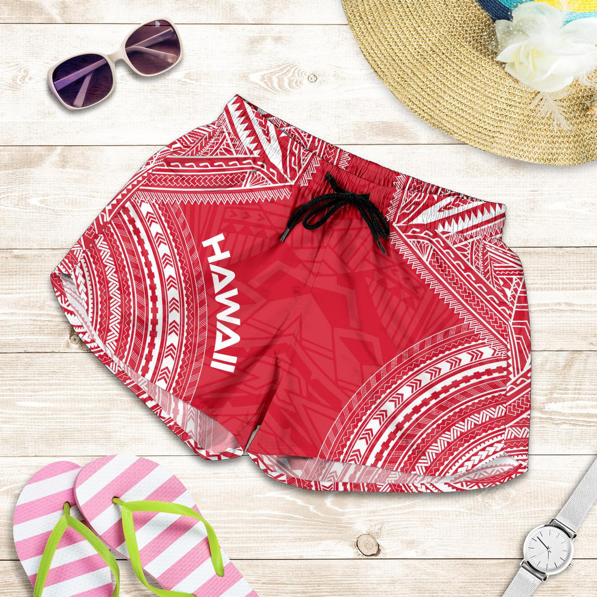 Hawaii Women's Shorts - Polynesian Chief Flag Version - Polynesian Pride