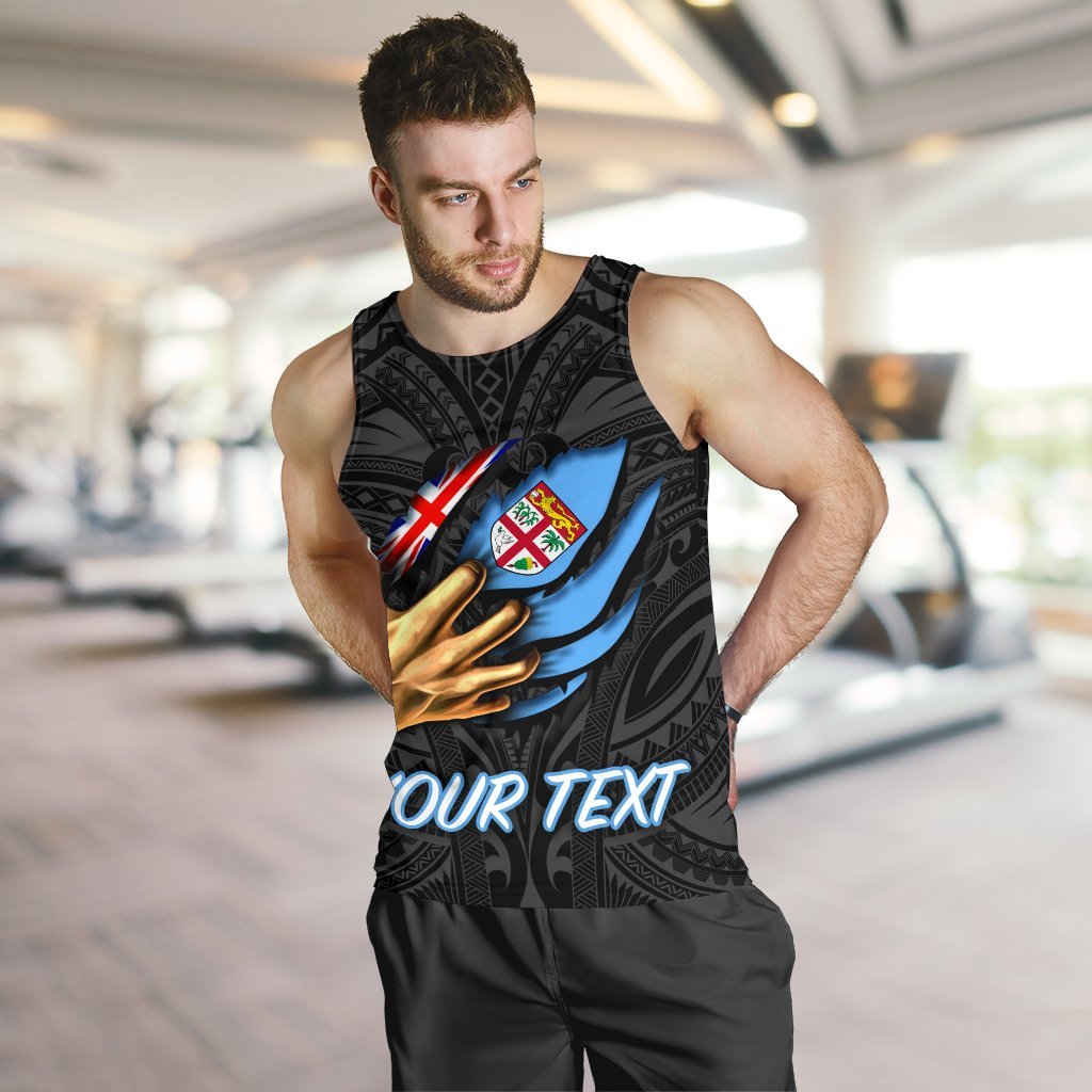 Fiji Personalised Men's Tank Top - Fiji In Me (Black) - Polynesian Pride