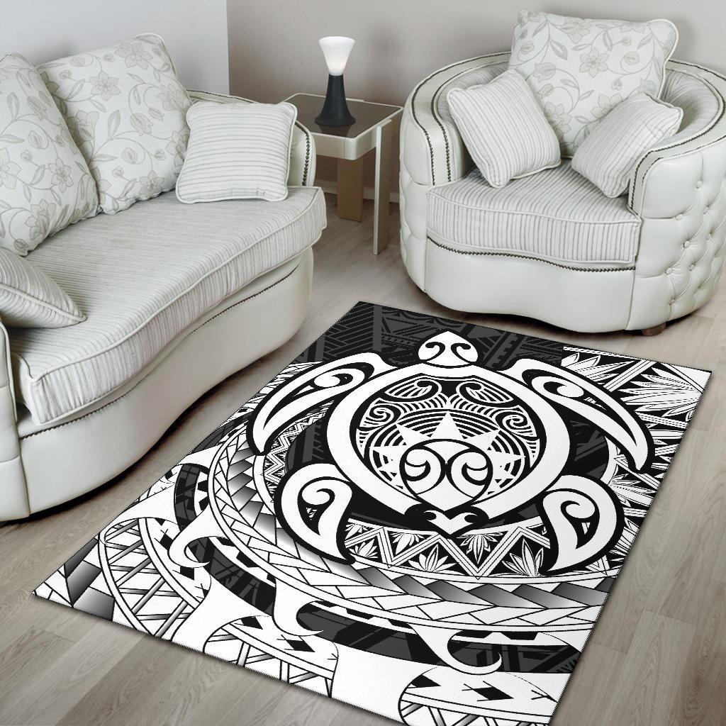 Hawaii Polynesian Turtle Rug - White - Polynesian Pride