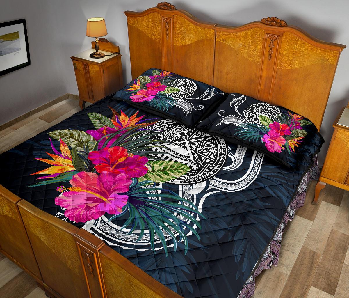 American Samoa Polynesian Quilt Bed Set - Tropical Flower - Polynesian Pride