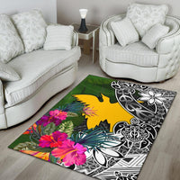 Papua New Guinea Area Rug - Turtle Plumeria Banana Leaf - Polynesian Pride