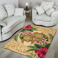 hawaii Rug - Turtle Strong Pattern Hibiscus Plumeria AH - Polynesian Pride