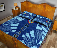 Guam Quilt Bed Set - Guam Coat Of Arms Polynesian Tattoo Style - Polynesian Pride