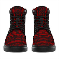 Wallis And Futuna Leather Boots - Polynesian Red Chief Version - Polynesian Pride