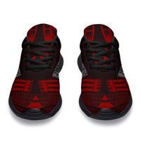 Wallis And Futuna Sport Sneakers - Polynesian Tattoo Red - Polynesian Pride