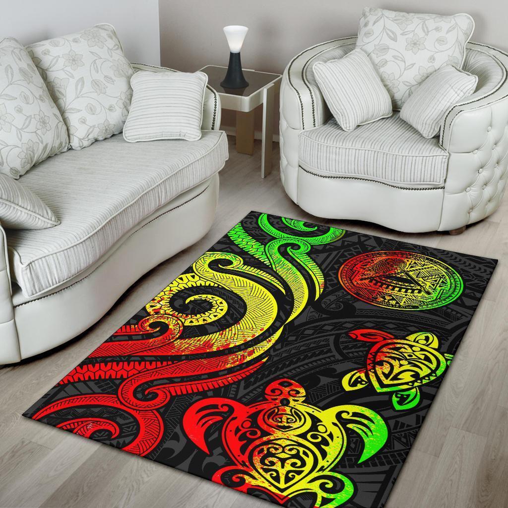 American Samoa Area Rug - Reggae Tentacle Turtle - Polynesian Pride