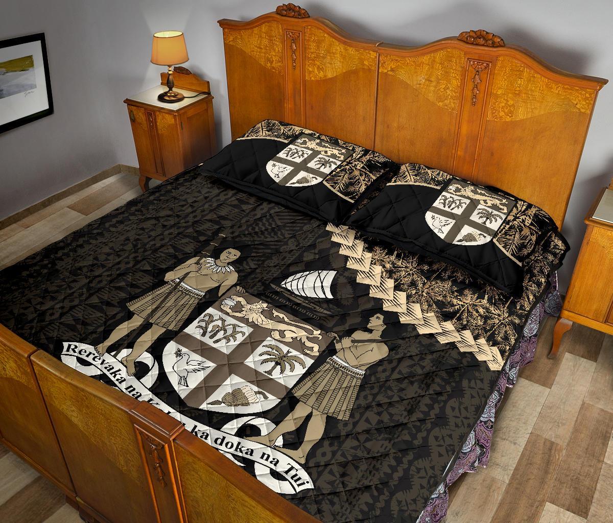 Fiji Polynesian Quilt Bed Set Golden Coconut - Polynesian Pride