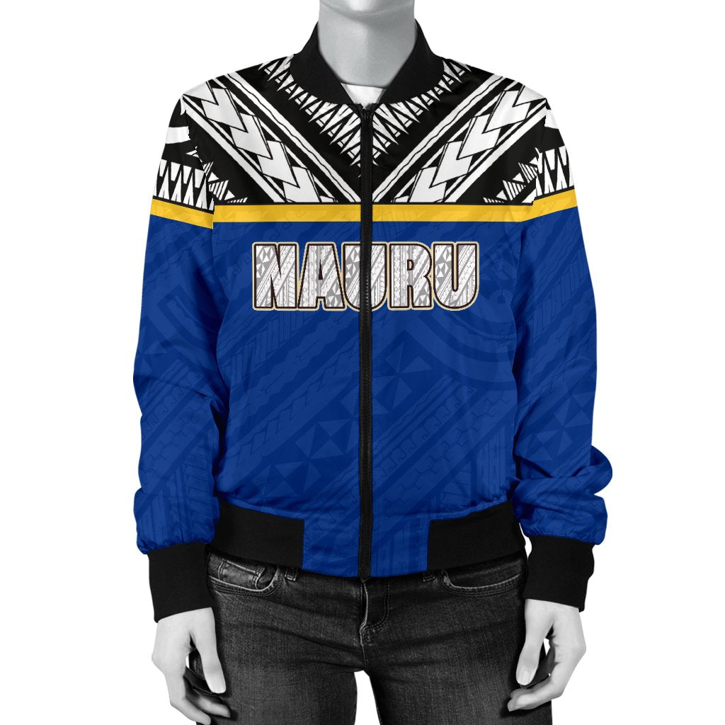 Nauru Women's Bomber Jacket - Polynesian Design - Polynesian Pride