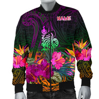 New Caledonia Polynesian Personalised Men's Bomber Jacket - Summer Hibiscus - Polynesian Pride