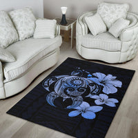 Hibiscus Plumeria Mix Polynesian Turtle Area Rug AH - Polynesian Pride