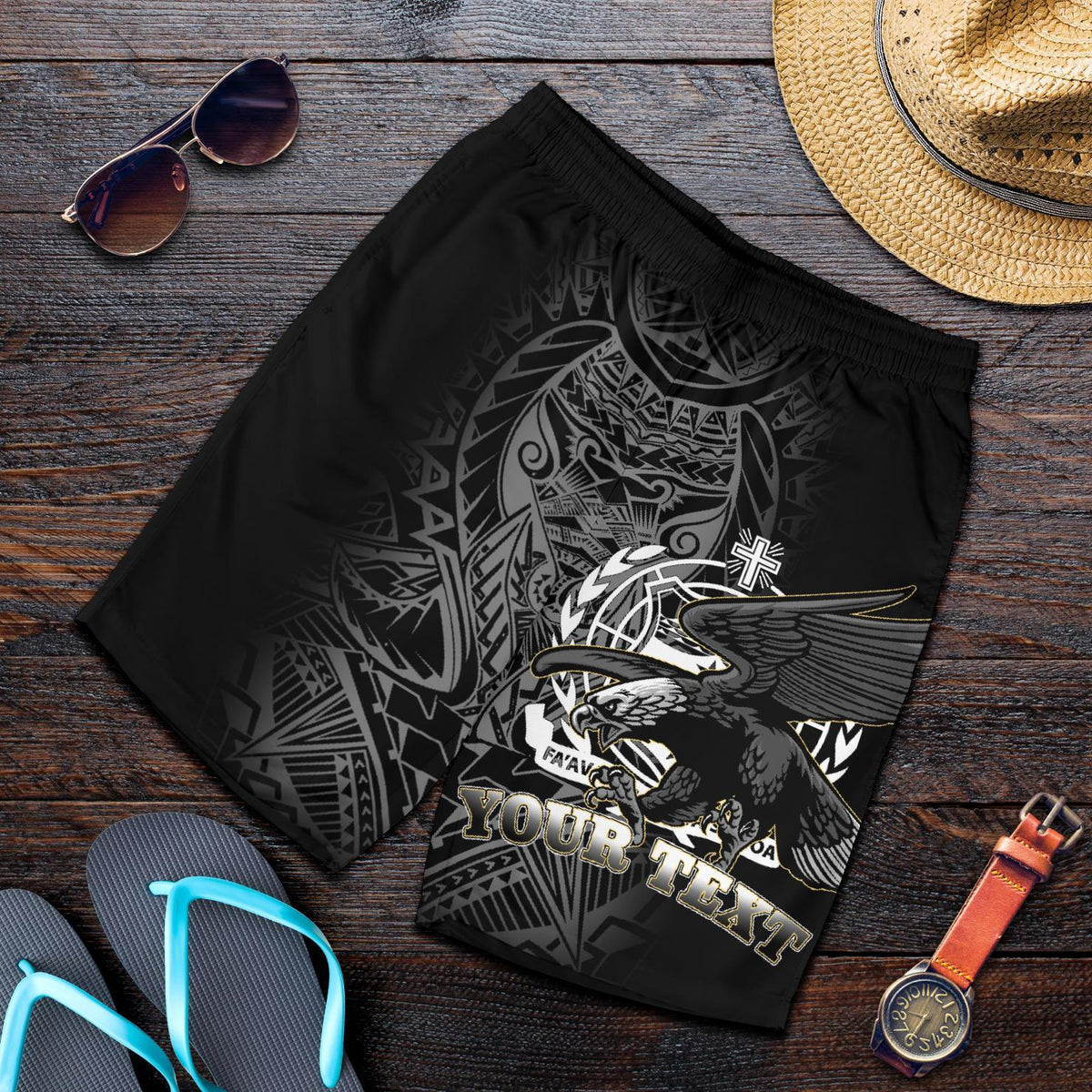 Samoa Polynesian Custom Personalised Men's Shorts - Samoa Eagle - Polynesian Pride