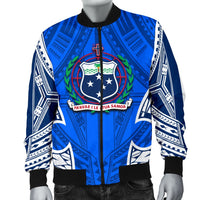 Samoa Polynesian Men's Bomber Jacket - Samoan Pattern With Seal - Polynesian Pride
