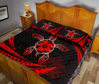 Hawaii Quilt Bed Set - Hibiscus Turtle Tribal Waves - Polynesian Pride