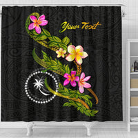 Chuuk Polynesian Custom Personalised Shower Curtain - Plumeria Tribal - Polynesian Pride